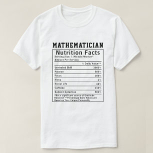 Grappige wiskundige voedingsfeiten Math Liefhebber T-shirt