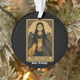 Grappige Witchy Gothic Cat Lady Tarot Kaart Magisc Ornament
