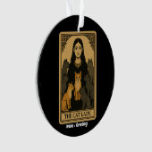 Grappige Witchy Gothic Cat Lady Tarot Kaart Magisc Ornament (voorkant)