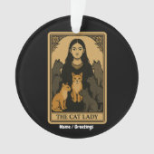 Grappige Witchy Gothic Cat Lady Tarot Kaart Magisc Ornament (voorkant)