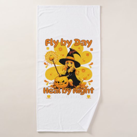 Grappige Witchy Nurse Halloween Design Badhanddoek (Badhanddoek)
