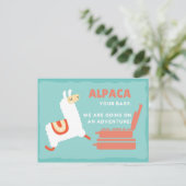 Grappige Witte Alpaca Reis Briefkaart (Staand voorkant)