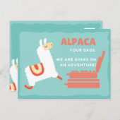 Grappige Witte Alpaca Reis Briefkaart (Voorkant / Achterkant)