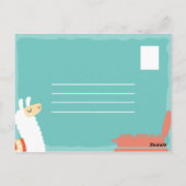 Grappige Witte Alpaca Reis Briefkaart (Achterkant)