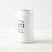Grappige witte bierpul cadeau uit 1971 voor 50e ve (Voorkant links)
