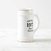 Grappige witte bierpul cadeau uit 1971 voor 50e ve (Voorkant rechts)