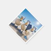 Grappige Witte Eenden met Snorkelapparatuur Servet (Hoek)
