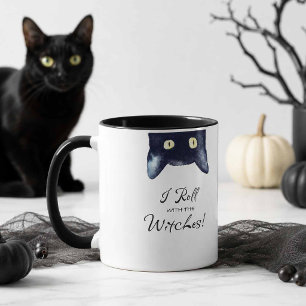 Grappige witte en zwarte kat koffiemok mok