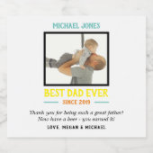 Grappige witte foto beste papa ooit eerste Vaderda Bier Etiket (Enkel label)