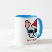 Grappige Witte Franse Santa Paws Kerstmis Mok (Voorkant rechts)