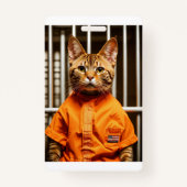 Grappige witte kat badge (Achterkant)