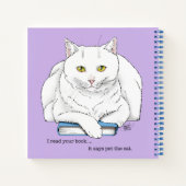 Grappige Witte Kat Boek Lezen Humor Paars (Achterkant)