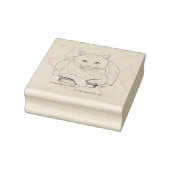 Grappige Witte Kat Boek Lezen Humor Paars Rubberstempel (Stempel)