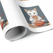 Grappige witte kat cadeaupapier (Rol Hoek)