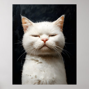Grappige Witte Kat met Attitude, Niet Onder de Ind Poster