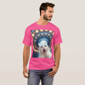 Grappige witte kat minnaar selfie met UFO's Alien T-shirt (Voorkant volledig)