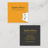 Grappige Witte Kat Vierkante Visitekaartje (Voorkant / Achterkant)