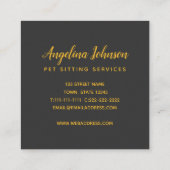 Grappige Witte Kat Vierkante Visitekaartje (Achterkant)