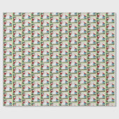 Grappige Witte Katten Kerstboomornamenten Groen Cadeaupapier (Vlak)