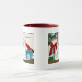 Grappige Witte Katten Kerstboomornamenten Groen Mok (Midden)