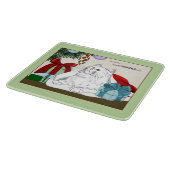 Grappige Witte Katten Kerstboomornamenten Groen Snijplank (Hoek)