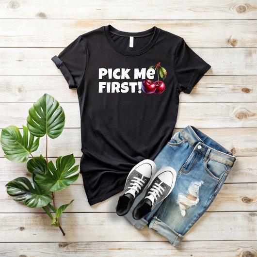 Grappige witte kersenvibe slogan moederdag t-shirt