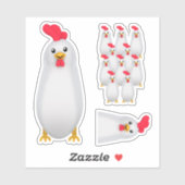 Grappige witte kip / haan sticker (Vel)