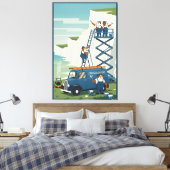 Grappige Witte Kliffen van Dover Canvas Afdruk (Insitu (Slaapkamer))