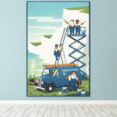Grappige Witte Kliffen van Dover Canvas Afdruk (Insitu (Houten vloer))