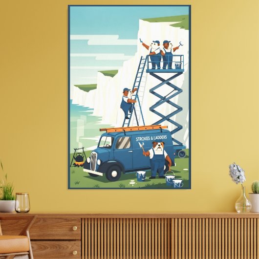 Grappige Witte Kliffen van Dover Canvas Afdruk (Insitu (Woonkamer))