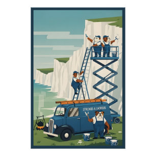 Grappige Witte Kliffen van Dover Perfect Poster