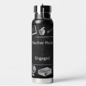 Grappige Witte Krijt Blackboard Elementaire Leraar Waterfles (Links)