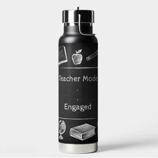 Grappige Witte Krijt Blackboard Elementaire Leraar Waterfles (Links)