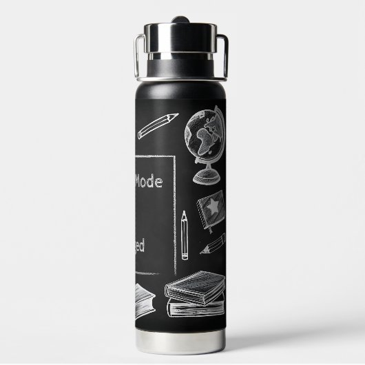 Grappige Witte Krijt Blackboard Elementaire Leraar Waterfles (Achterkant)