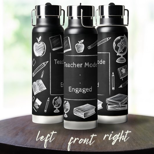 Grappige Witte Krijt Blackboard Elementaire Leraar Waterfles