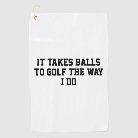 Grappige Witte Mannen Golf Golfhanddoek (Voorkant)