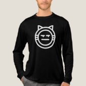 Grappige witte minimalistische kat emoticon Tri-Blend shirt (Voorkant volledig)