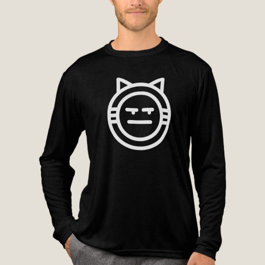 Grappige witte minimalistische kat emoticon Tri-Blend shirt (Voorkant volledig)