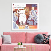 Grappige Witte Olifant In Kamer Canvasprint Canvas Afdruk (Insitu (Woonkamer))
