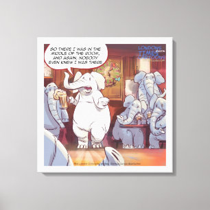Grappige Witte Olifant In Kamer Canvasprint Canvas Afdruk