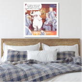 Grappige Witte Olifant In Kamer Canvasprint Canvas Afdruk (Insitu (Slaapkamer))