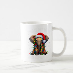 Grappige Witte Olifant Voor Volwassenen Pjs Onder Koffiemok