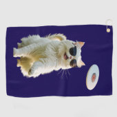 Grappige Witte Perzische Disc Golfer Handdoek (Horizontaal)