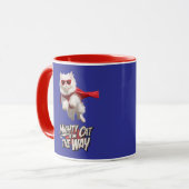 Grappige Witte Perzische Kat Mok (Voorkant links)