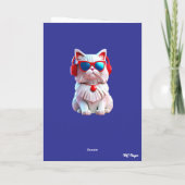 Grappige Witte Perzische Kat Rocker Kaart (Achterkant)