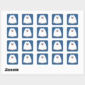 Grappige witte Pomeranian Vierkante Sticker (Vel)