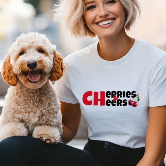 Grappige witte rode kersen vibe slogan moeder dag Tri-Blend shirt