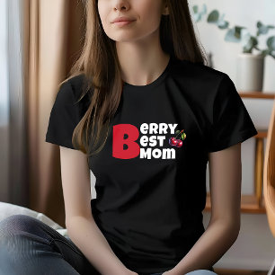 Grappige witte rode kersen vibe slogan moederdag t-shirt