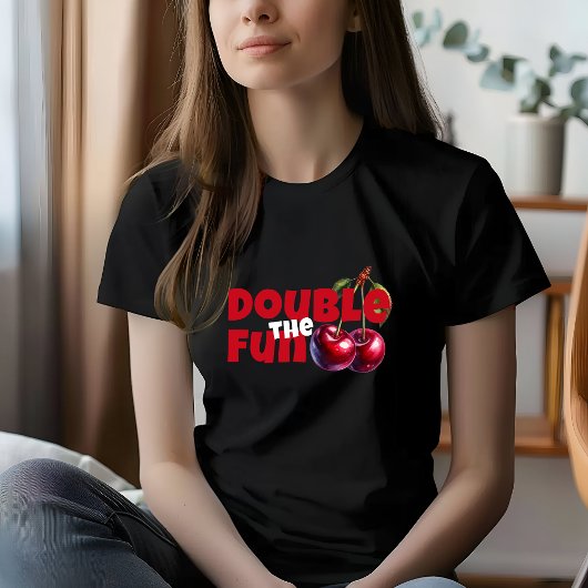 Grappige witte rode kersen vibe slogan moederdag t-shirt