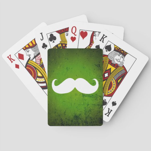 Grappige Witte Snor 3 Pokerkaarten (Achterkant)